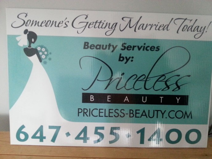 Small coroplast lawn sisn designed as an inexpensive but attractive way to get your message across