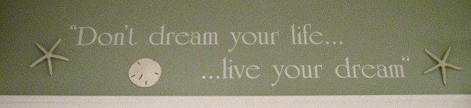 Use your favourite quote and apply it to your wall to remind you often! Using vinyl in your choice of color, font, size, and style, Sue can make this one-of-a-kind in your home!