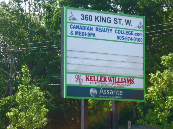 Pylon location and directory board when there are multiple tenants in the building... these are nearly always double sided.