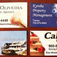 different designs for business cards, single or double sided, color or b/w